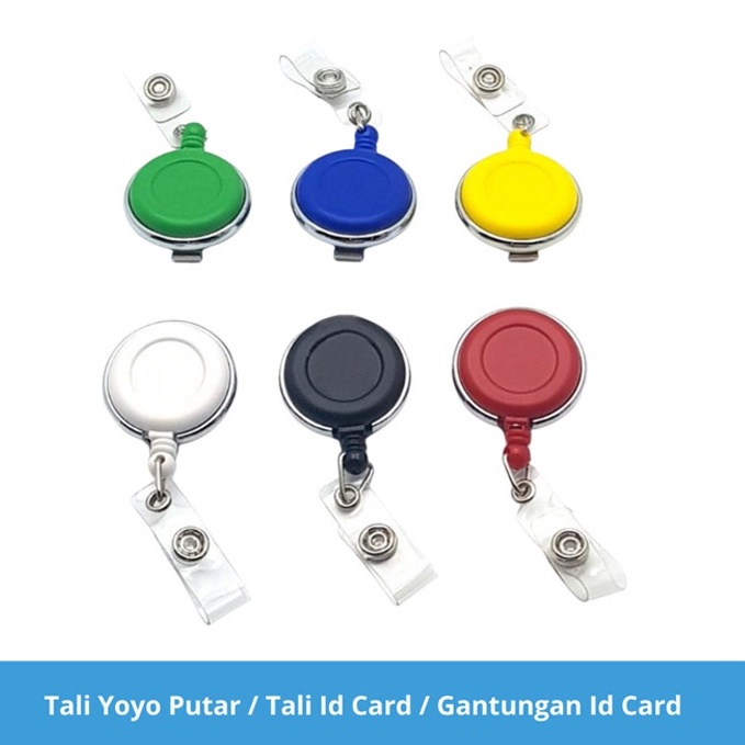 

KODE F6Q6 Yoyo ID card putar Warna warni Gantungan ID card Name tag Murah Meriah isi 1 pcs