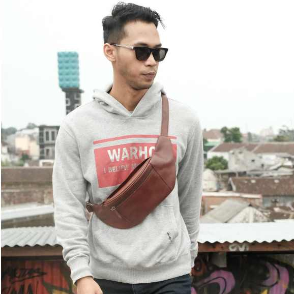 La Vaches' - Tas Dada Pinggang Bahu Pria Wanita Kulit Sapi Polos Tribal Batik - Rajini