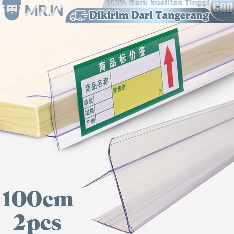 

2pcsSet Price Rail 1 Meter Price Card Minimarket Label Harga Minimarket Lis Harga Minimarket Price Holder ART Y5I7