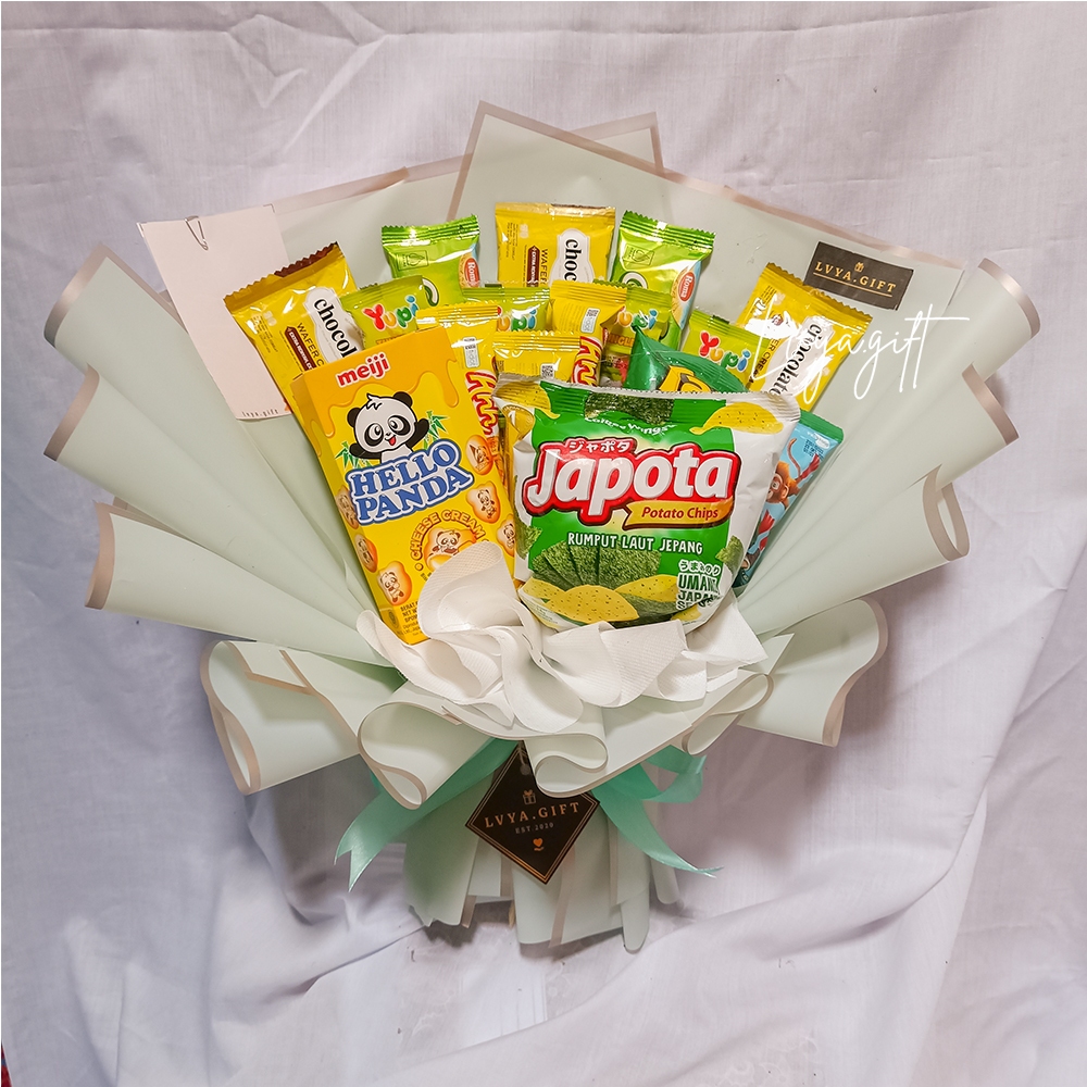 

LVYA.GIFT 4321.14 BUKET SNACK MIX HELLO PANDA JAPOTA MEDIUM TO BIG SIZE PREMIUM