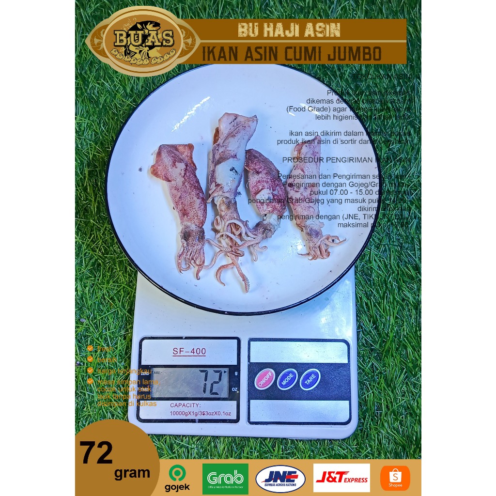 

Ikan Asin Bandung Cumi Jumbo 70 Gram BUAS | Ikan Asin Bandung | Ikan Asin Cumi Bandung | Asin Buas