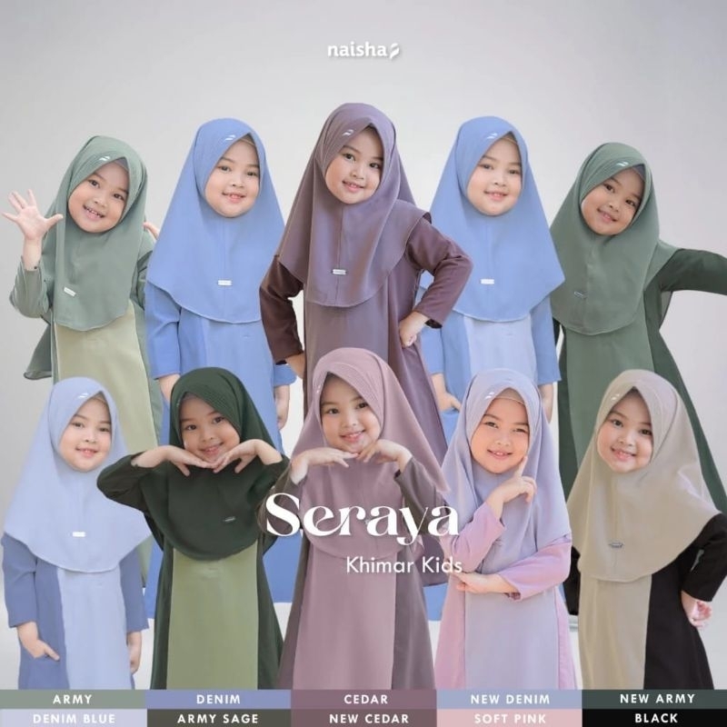NAISHA OFFICIAL - KHIMAR KIDS SERAYA FAMILY SET SARIMBIT 2024