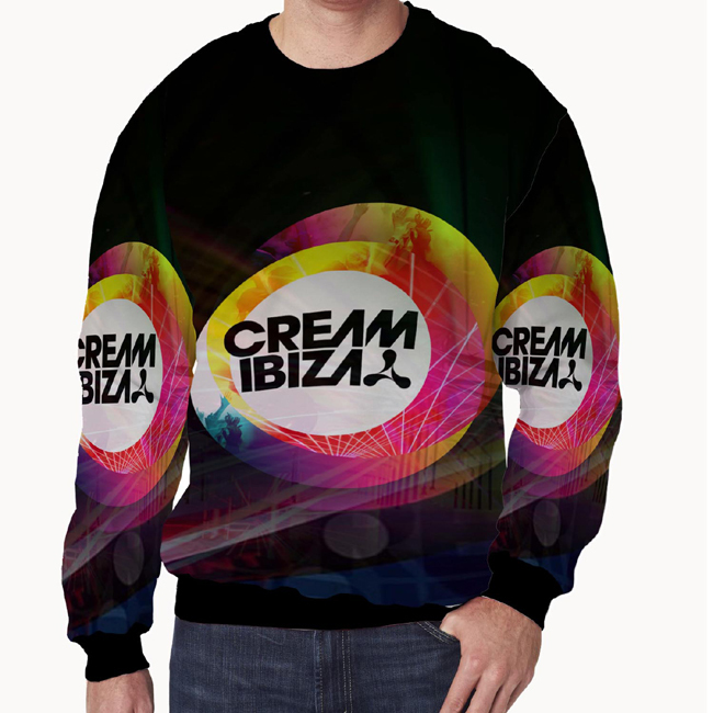Crewneck DJ Tiesto Cream Amnesia Ibiza Sweater Fullprint Bahan Polyester Jersey | PO 3 Hari