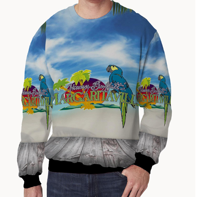 Crewneck Jimmy Buffett's Margaritaville Sweater Fullprint Bahan Polyester Jersey | PO 3 Hari