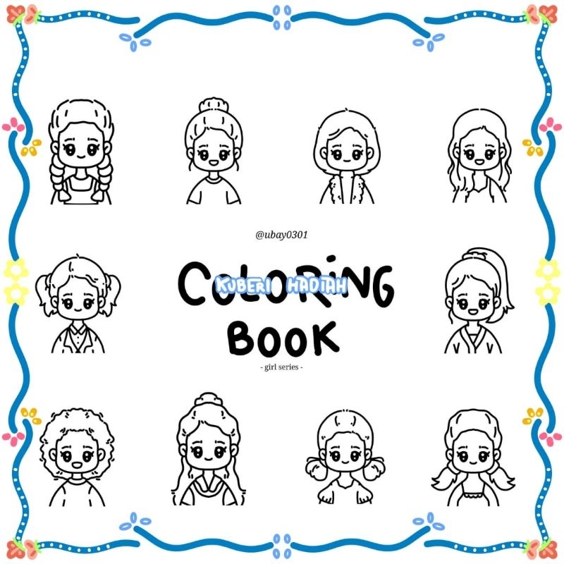 

coloring book girl series | buku mewarnai | untuk anak remaja dan dewasa | ukuran 15x15cm