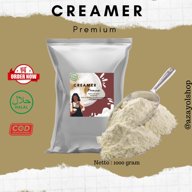 

BUBUK SERBUK CREAMER PREMIUM 1kg-COCOK BUAT TAMBAHAN MINUMAN SOPBUAH MILKSHAKE HALAL