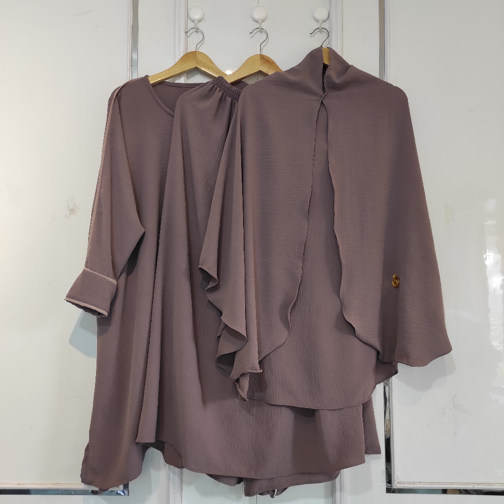 Helga Tunik Set | One Set Tunik Syar'i Melayu Setelan Rok Jumbo