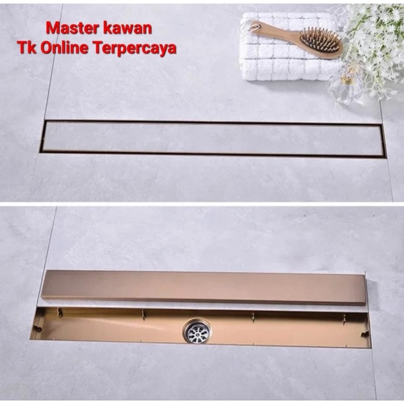 Floor drain Stainless ROSE GOLD 60 CM /Smart Floor drain Panjang 60Cm