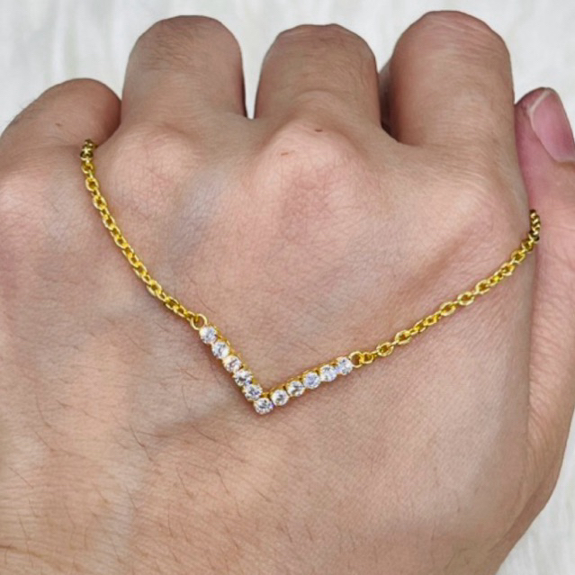 kalung anak dan dewasa fancy aurel permata simple elegan cute emas asli kadar 700