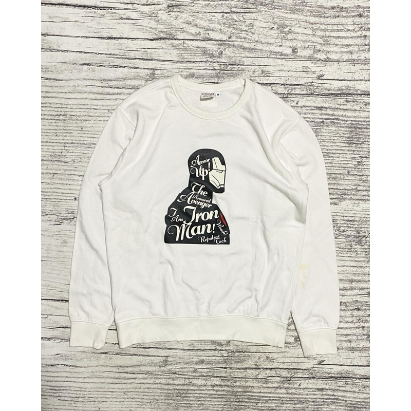 Crewneck cn sweatshirt Marvel x Daiz Iron Man putih second