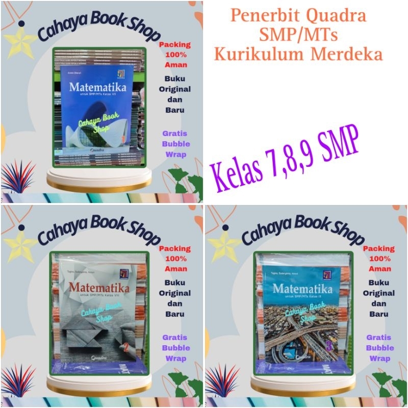 Buku Matematika Kelas 7,8,9 SMP Kurikulum Merdeka Quadra