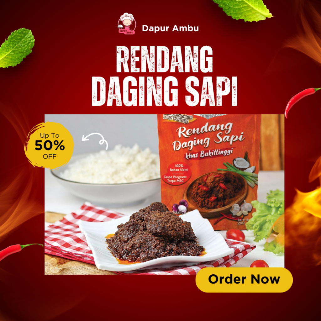 

[Dapur Ambu 200gr] Rendang Padang Asli Khas bukittinggi | Rendang Daging 200gr (Mini Size) | Rendang Daging Sapi 200 gram| Rendang PADANG 200gr - PREMIUM 100% HALAL | RENDANG DAGING SAPI | Rendang daing sapi Khas minang | Rendang Daging Sapi Asli