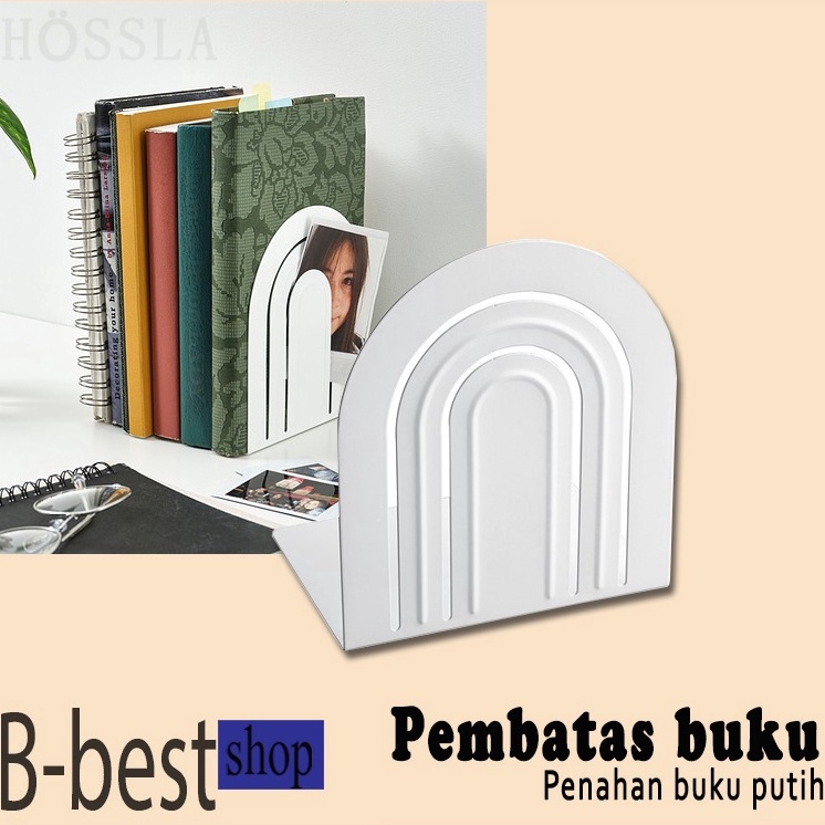 

Lebih Berkualitas Penahan Buku Pembatas Buku Book Stand Sandaran Buku Besi putih