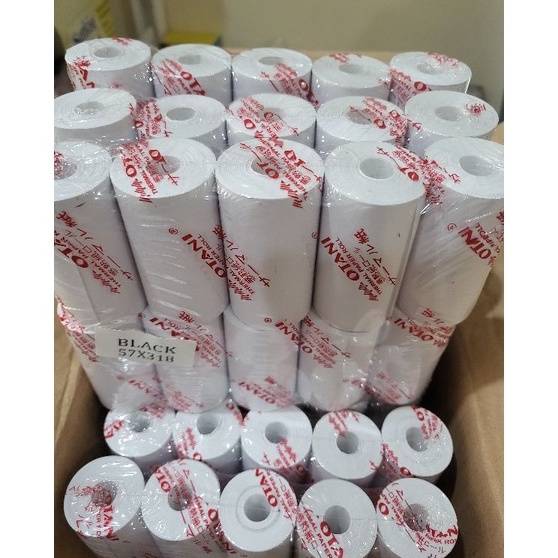 

Stock Pilihan Kertas Thermal roll 57x31 Coreless merk Otani isi 1 Roll