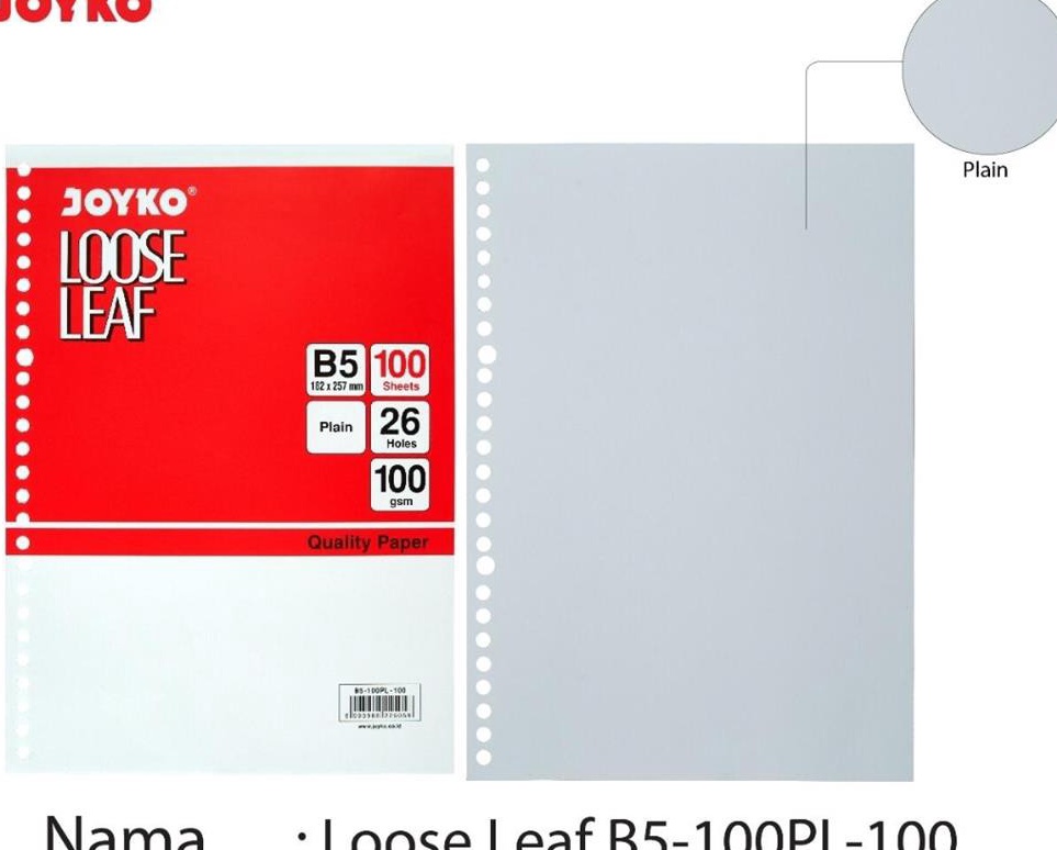 

Penjualan Favorit D Isi File Loose Leaf B51 POLOS Joyko