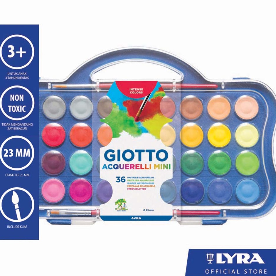 

Pasti Sampai Giotto Mini Watercolor Blocks 36 Colors 23mm Cat Air 36 Warna