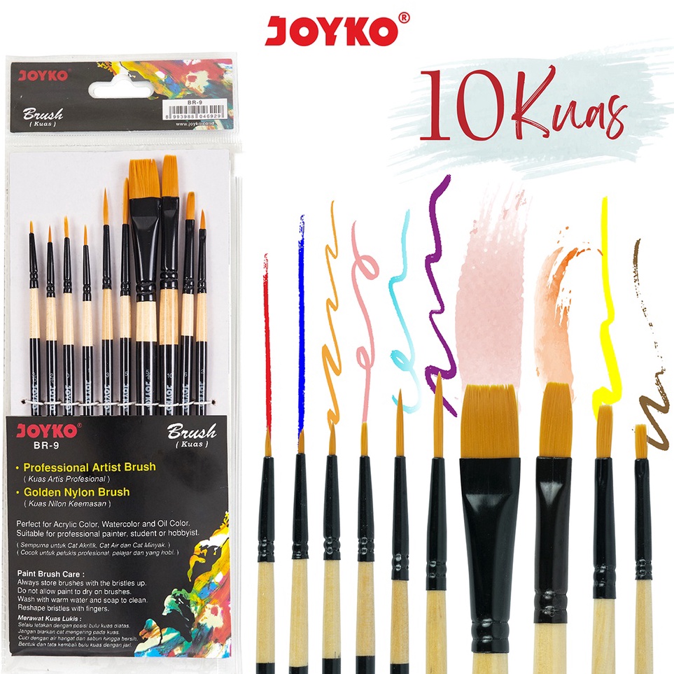 

Terbaru Brush Kuas Cat Air Cat Minyak Lukis Acrylic Joyko BR9