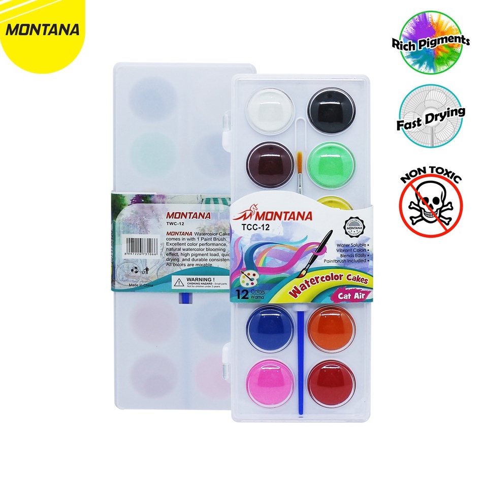 

Baru Terjamin MurahMurahATK WaterColor 12 Warna Cat Air Montana TWC12 WaterColor Cake