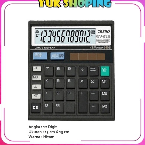 

Special Delivery YUKSHOPING 12 Digit Kalkulator Check Kakulator Dagang Besar Calculator CT 512 MURAH S2