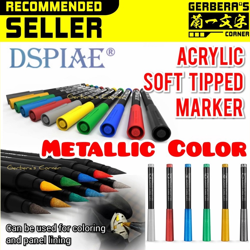 

KODE V1H DSPIAE Soft Tipped Marker Acrylic Metallic Color Panel Lining Marker