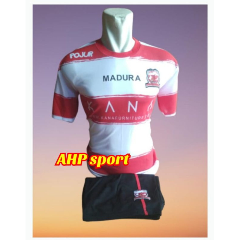 Kaos Jersey Setelan Bola MADURA UNITED/Baju Stelan Sepakbola Liga Indonesia