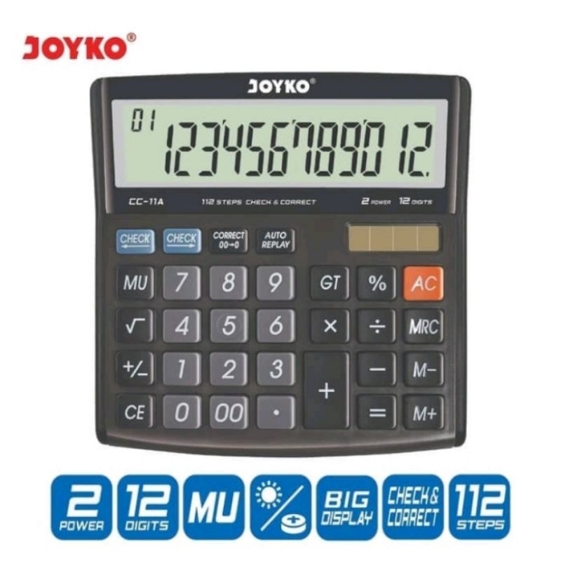

Calculator Kalkulator Joyko CC-11A 12 Digits Check Correct