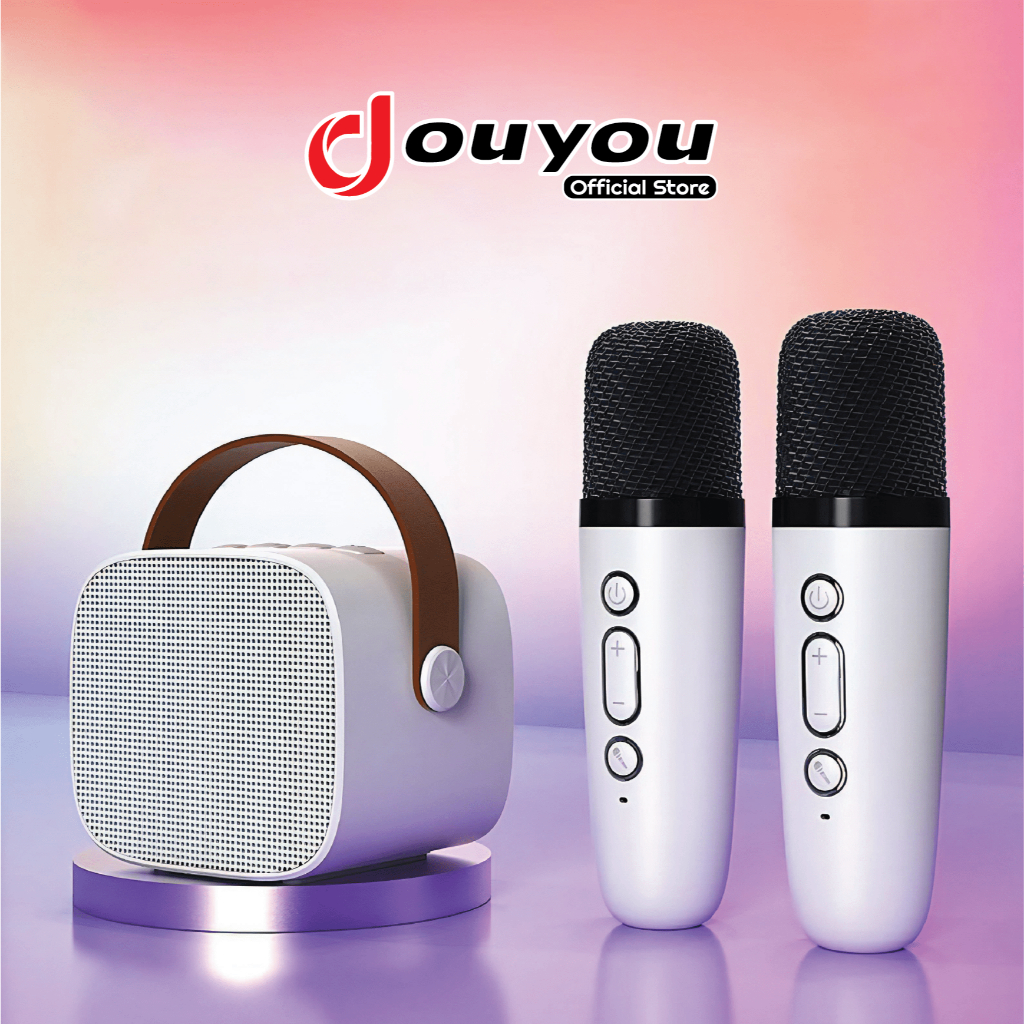 Speaker Bluetooth Super Bass K1 Mini Karoke Portable Dengan 2 Microphone AH101