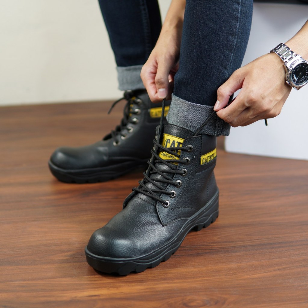 FREE ONGKIR SEPATU SAFETY PRIA BOOT UJUNG BESI CAT SOPI SEPTI BOOTS PROYEK KERJA LAPANGAN SEFTY