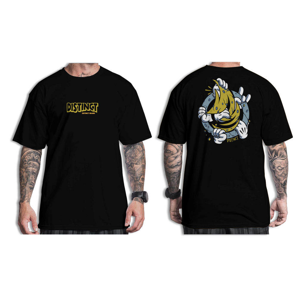 Distinct Brand Baju Pria Wanita Kaos Street Style Warna Black-Hitam