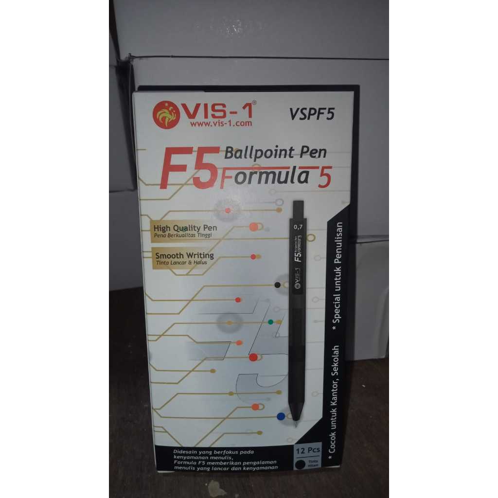

Pulpen Vis-1 F5 Formula Tinta Hitam VSPF 0.7mm Model Cetek