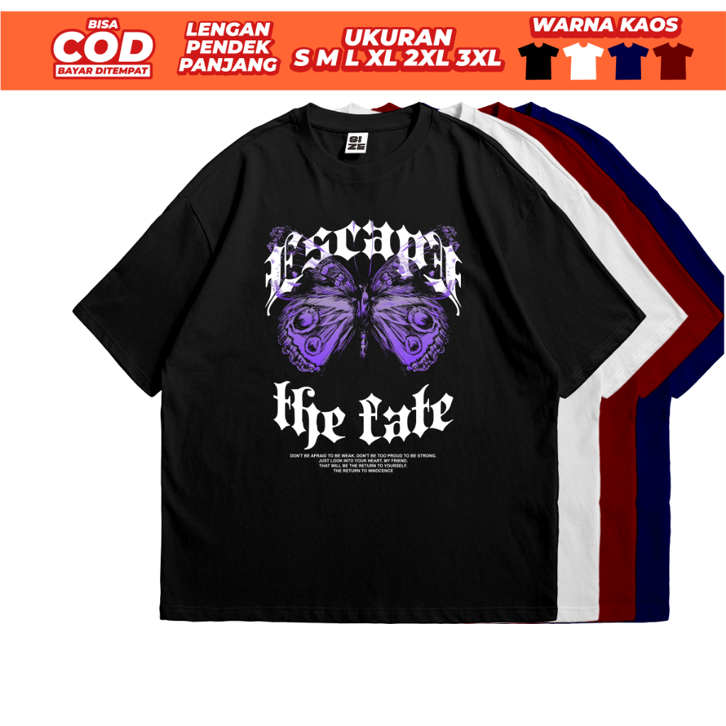 Kaos Pria Escape The Fate Butterfly Yodo Empire