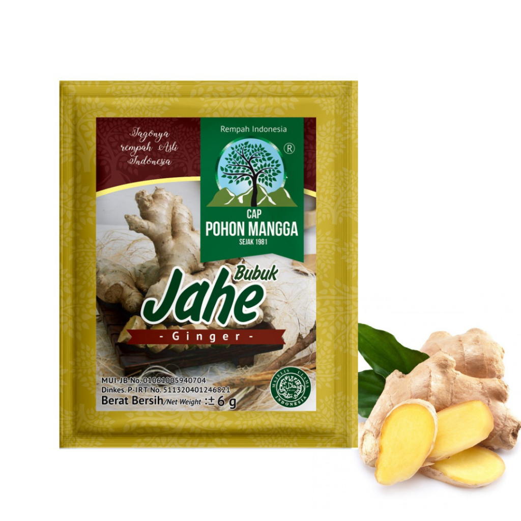 

SACHET - Bumbu HERBAL Bubuk Jahe Bubuk JAHE Bumbu Masak Jahe Bubuk Cap Pohon Mangga POMANG Instan Kemasan 1 Sachet