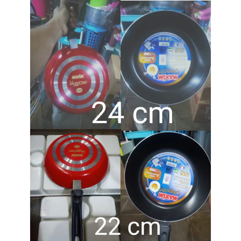 teflon Maxim frypan Maxim valentino anti lengket 22 cm 24 cm