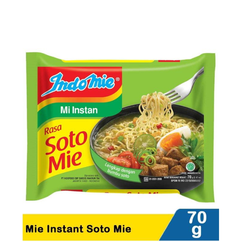 

INDOMIE MIE INSTAN RASA SOTO KEMASAN 70GR