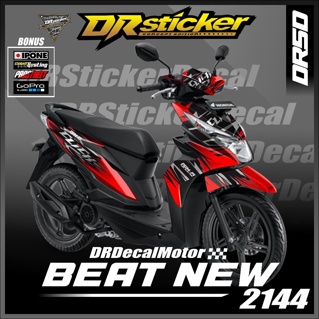 Stiker Decal Full Body BEAT STREET Fi 2017/2019 - Decal Sticker Standar BEAT ESP Motif Racing