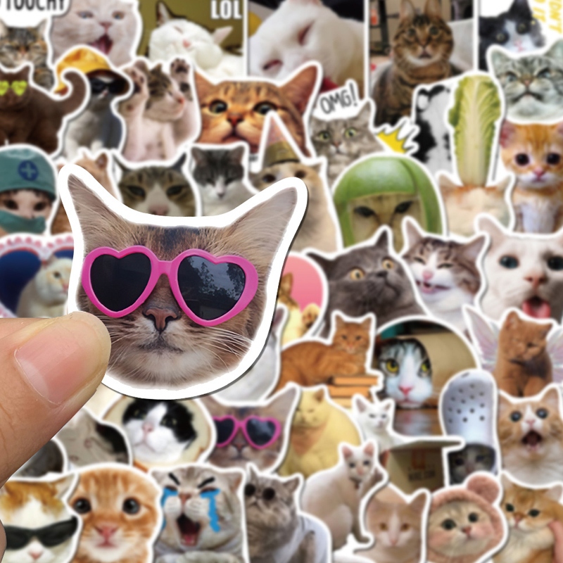 

✨COD Stiker Buku Harian Kucing Lucu Kartun Dipersonalisasi Stiker Dekorasi Kartu