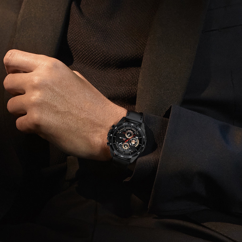 VAVAVOOM 216 Jam Tangan Pria Kulit Stainless Steel Analog Quartz Original Tahan Air Watch + Kotak Gratis-5