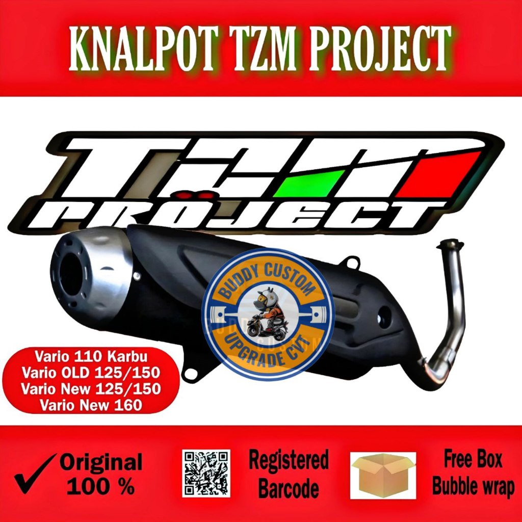 Knalpot TZM Project Vario OLD NEW 125/150/160 Knalpot Racing TZM Vario Non SS Pro