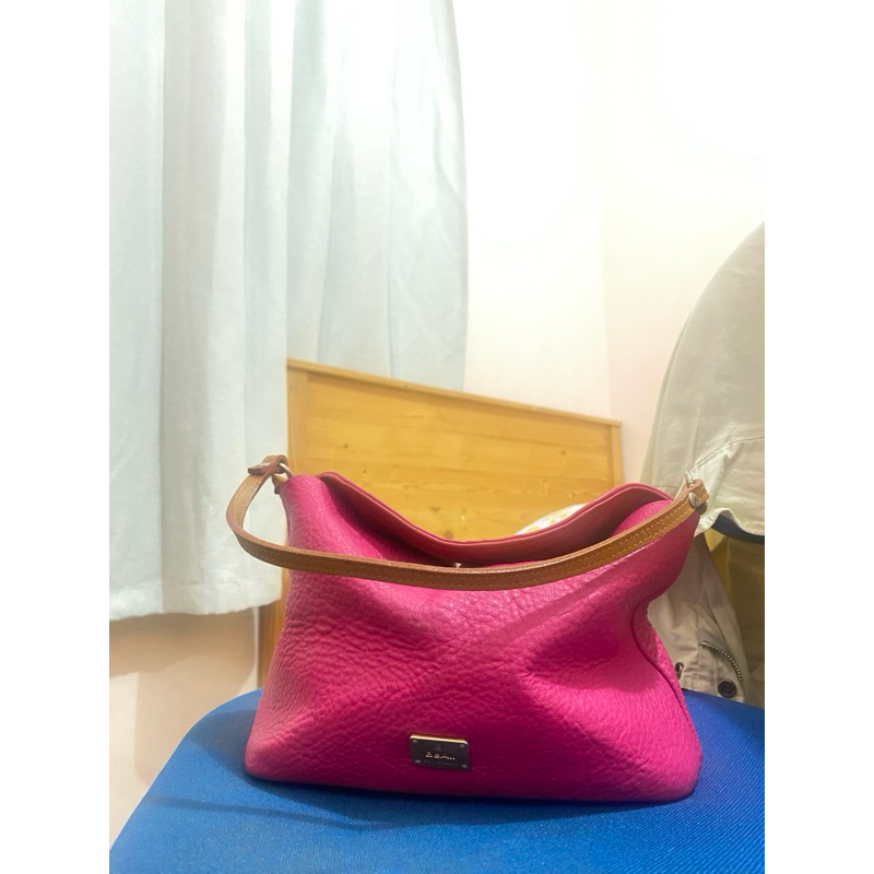 tas ketek kulit asli fuschia