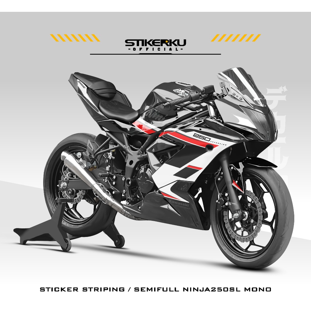 STRIPING NINJA250SL MONO / MOTIF 17 / STICKER / NINJA250RR MONO / NINJA250 MONO / STIKERKUDECAL