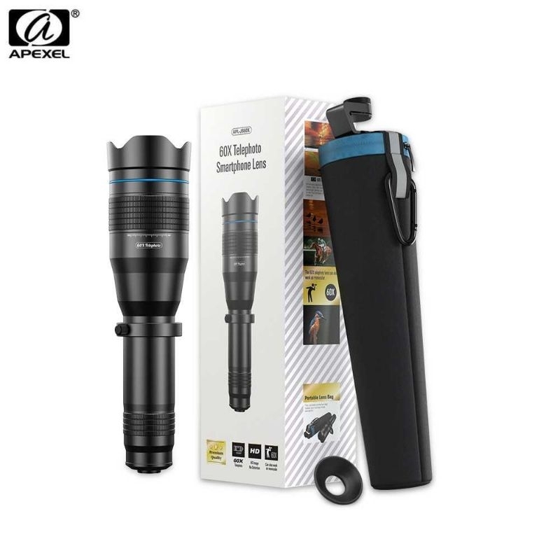 APEXEL APL-JS60X - 60x Telephoto Smartphone Lens - Lensa Tele 60X Zoom