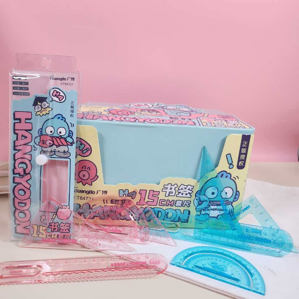 

OHANA - Penggaris Ruler set 4IN1 Hangyodon transparan
