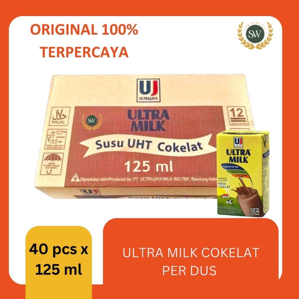 

Ultra Milk - Rasa COKELAT - PER DUS/ KARTON - Isi 40 pcs x 125ml