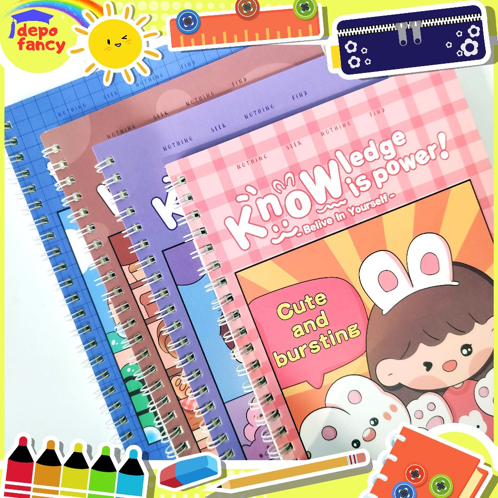 

[DAPAT 4 BUAH MURAH MERIAH!!!] Buku Spiral A5 WZ-6525-34 / Buku Tulis / Book Spiral
