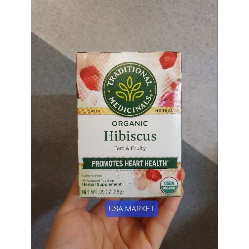 

Traditional Medicinals Organic Hibiscus 16 tea bags caffeine free Promotes heart health
