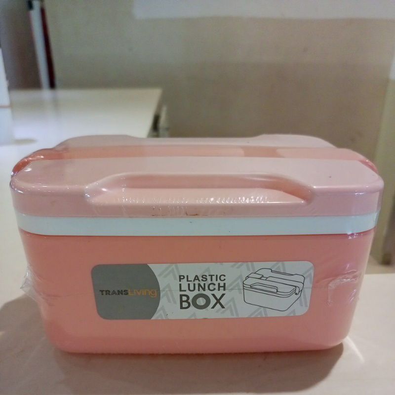 Lunch box plastik pink kotak makan plastik 1600 ml