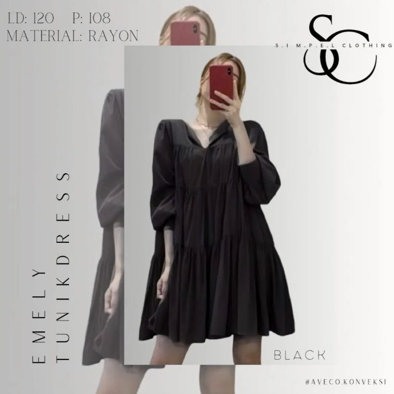S.I.M.P.E.L CLOTHING | Tunik Dress Atasan Blouse Wanita | Midi katun premium