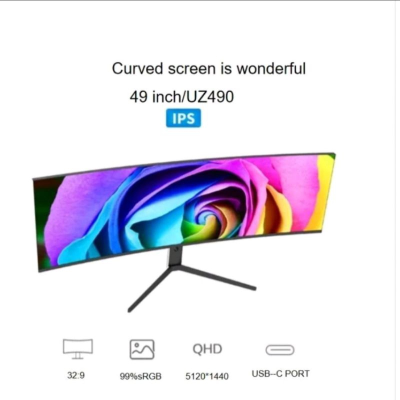 ZEUSLAP ORIGINAL 49-Inch Curved Screen Office Monitor