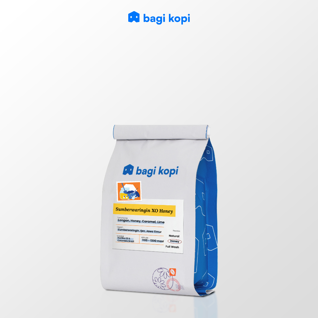 

Kopi Single Origin Arabica SUMBERWARINGIN XO HONEY Bagi Kopi - Ijen Honey - Wholebeans 200 gram