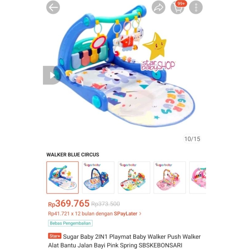 sugar baby 2in1 baby walker playmate Pink preloved